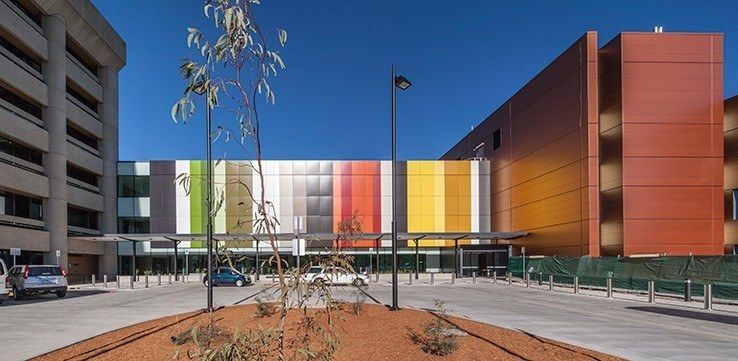 External view of new section of hospital building