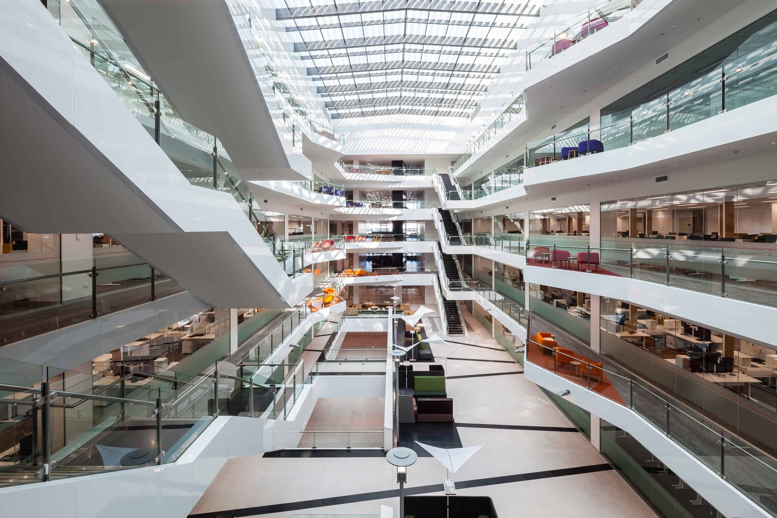 Internal view of stairwells in an large office building